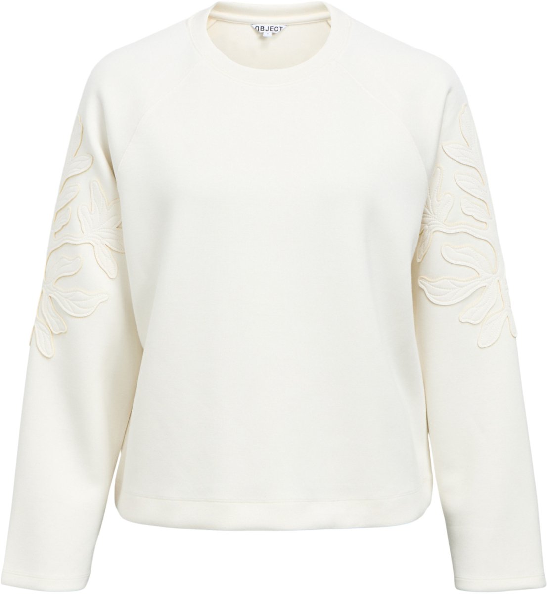 Object Trui Objandrea Re L/s O-neck Emb Top Noo 23049290 White Sand Dames Maat - S