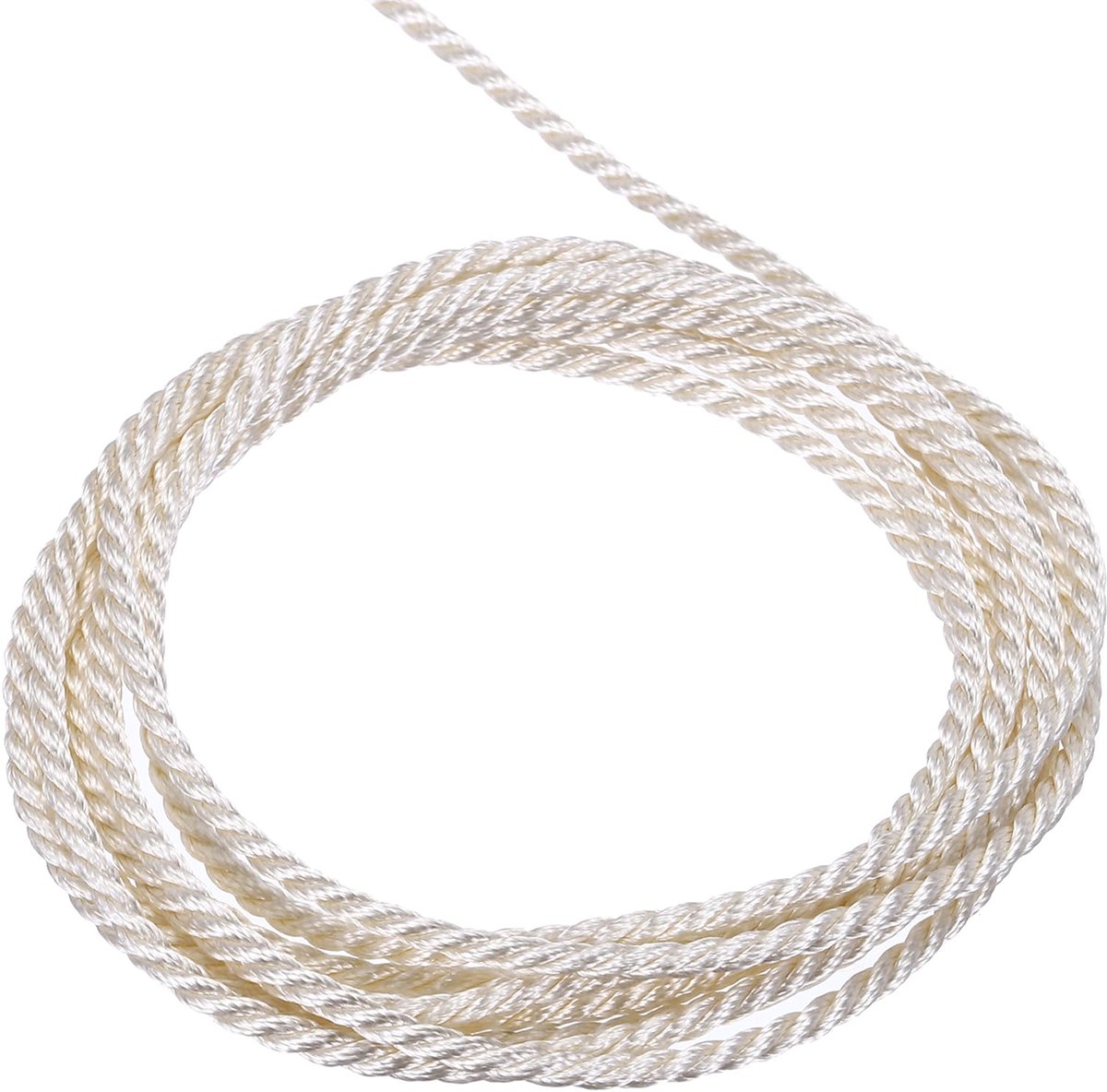 Gevlochten touw cremewit 2mm x 5m, 3-strengs polypropyleen