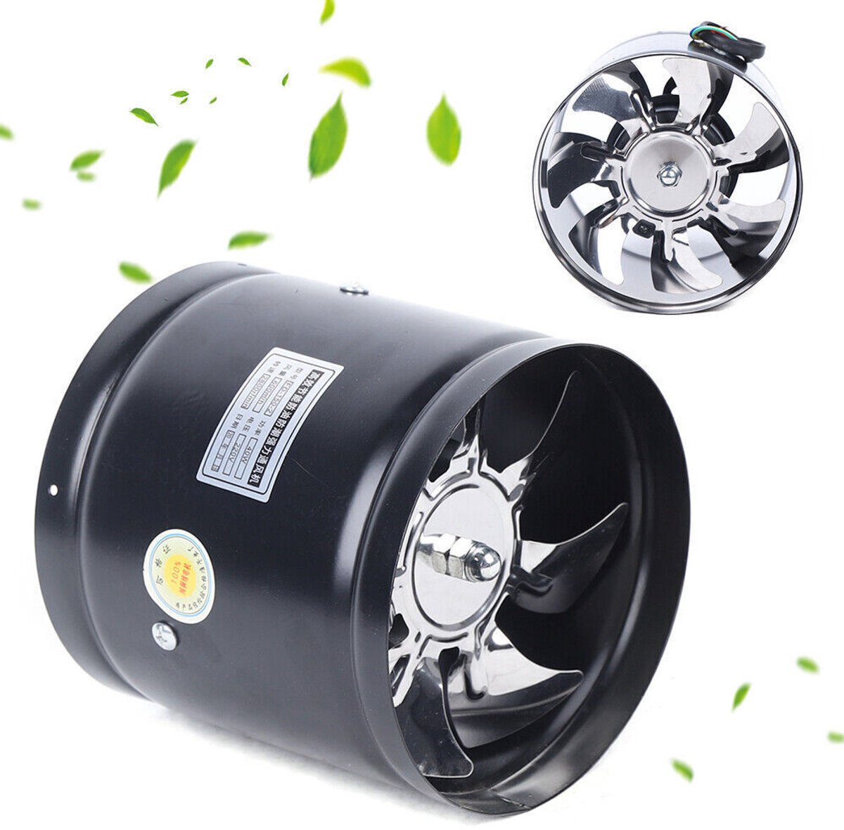 150 mm afzuigventilator – 6-inch axiale afzuigventilator – ventilatieventilator – keukenafzuigventilator – tweeweg directe ventilatieventilator – 500 kubieke meter/uur – inclusief 20 cm snoer – zwart