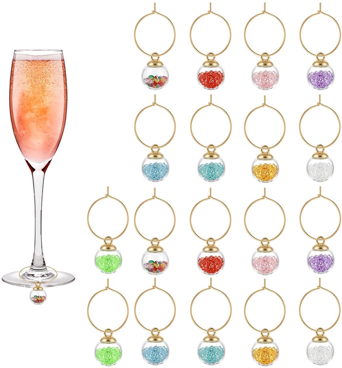 SolidKeus - Wijnglas Hangend Charms voor Identificatie