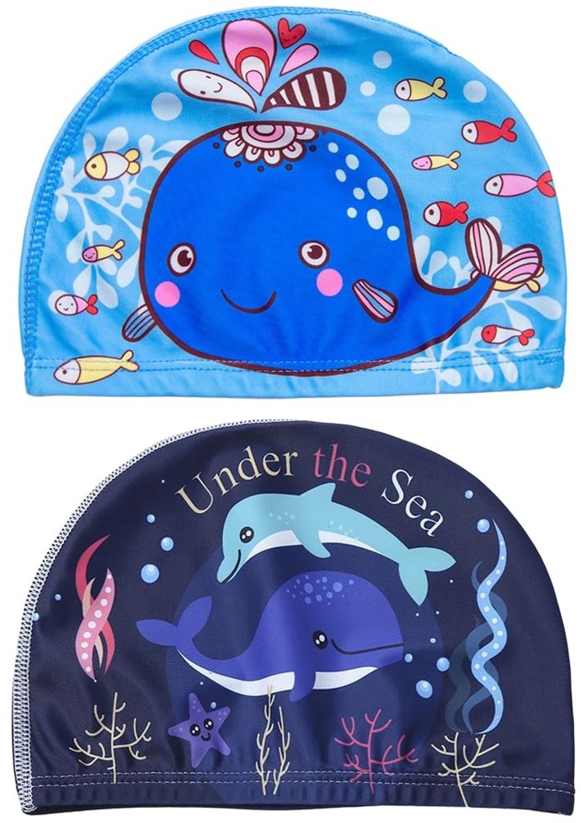 SolidKeus - Set van 2 Kinderzwemcaps met Cartoonpatroon