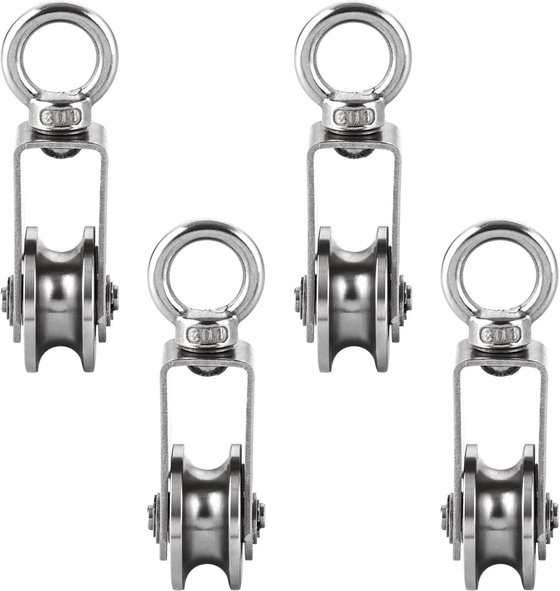 SolidKeus - RVS Fitness Pulley Set van 4 met Lagereik