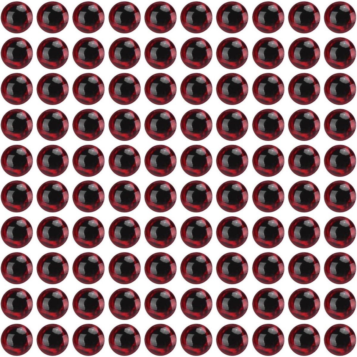 Realistische 3D Vissersogen voor Kunstmatige Aas - 100 Stuks, Perfect voor Vliegvissen en DIY Aas Creatie (7mm)