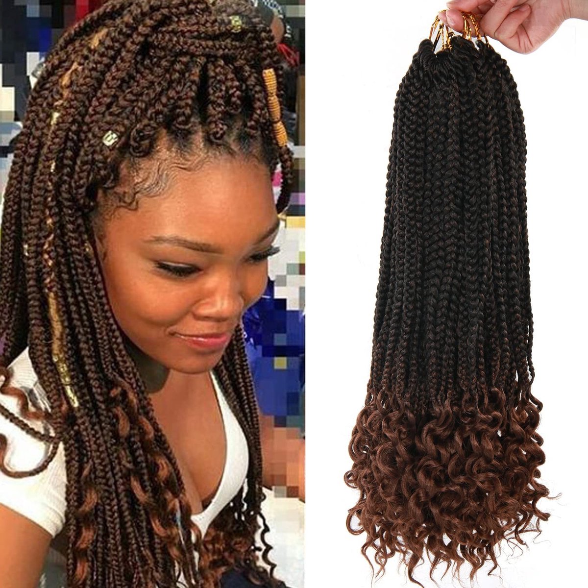 SolidKeus - Pre-Looped Crochet Box Braids Haar voor Vrouwen