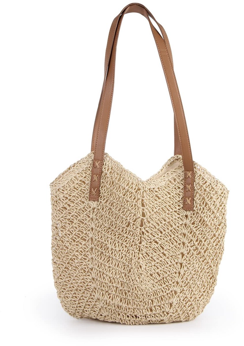 SolidKeus - Vrouwen Handgemaakte Stro Handtas voor Zomer Strand