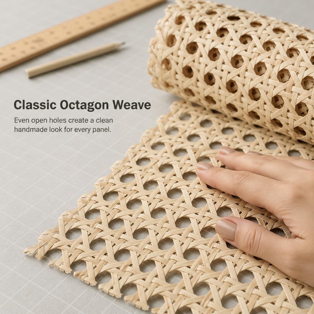 SolidKeus - Rieten Webbing Rattan Rol voor Meubelprojecten 40x100cm