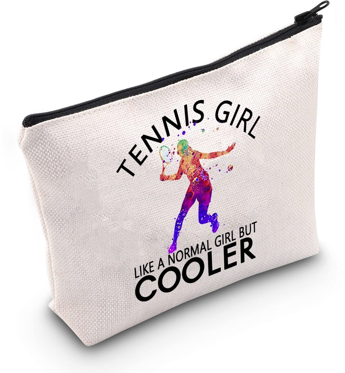 SolidKeus - Sportieve Makeup Tas voor Tennis Meisjes met Leuke Tekst