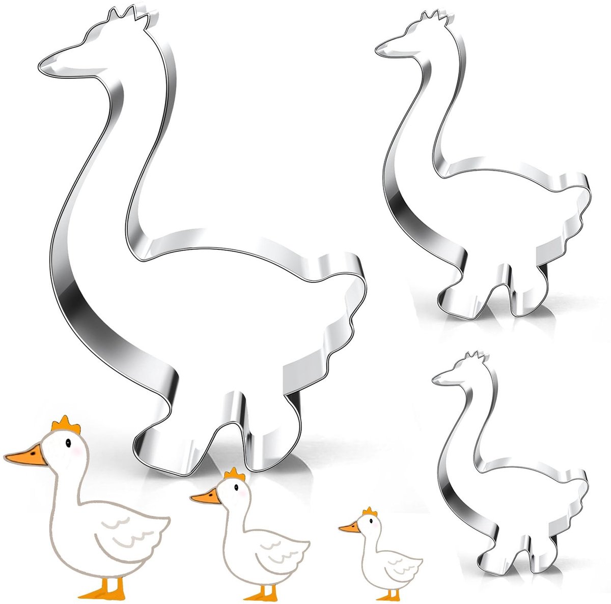 SolidKeus - Set van 3 Gans Uitsteekvormen voor Koekjes