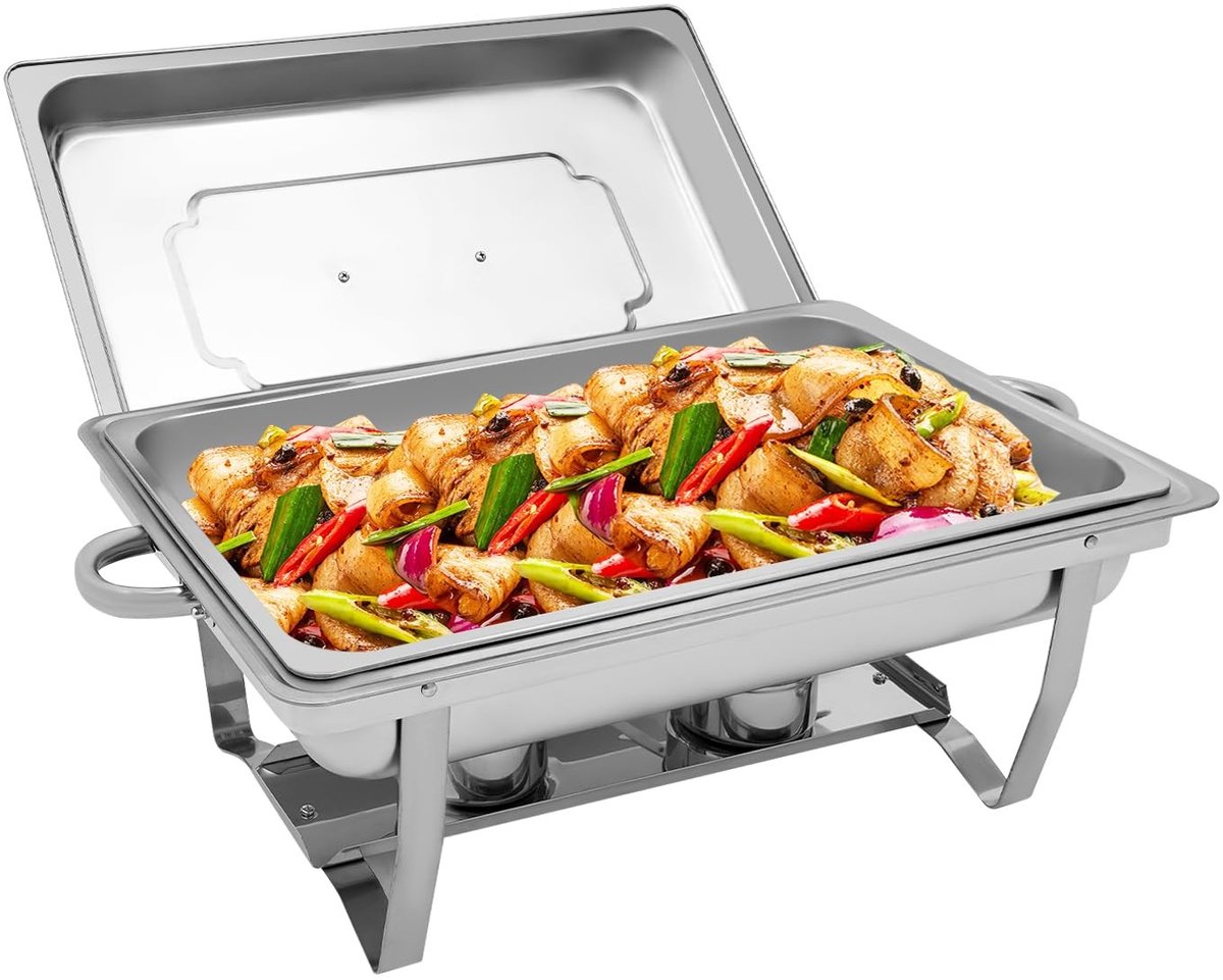 SolidKeus - Roestvrijstalen Chafing Dish 9 Liter voor Buffet