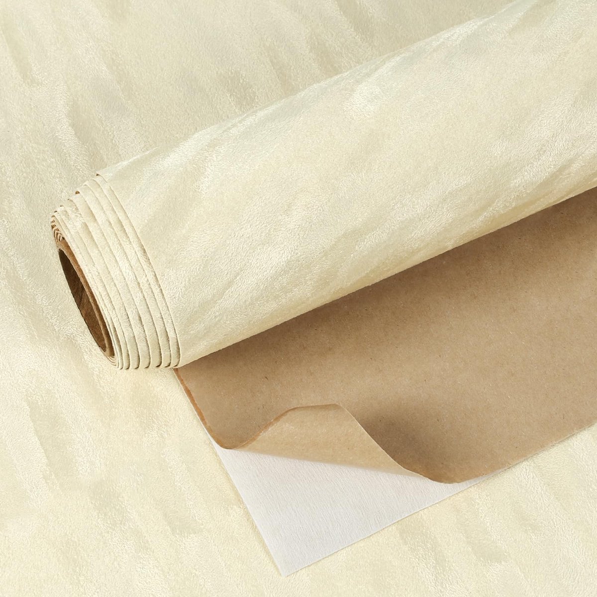 SolidKeus - Beige Velours Zelfklevend Behang 40 cm x 300 cm Waterdicht