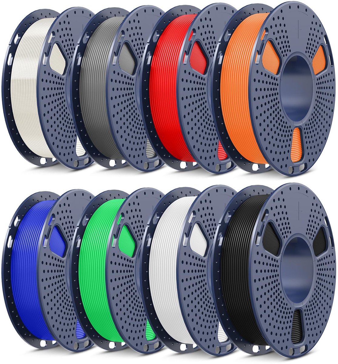 SolidKeus - Multicolour PLA Filament Set, 8 Kleuren, 1.75mm, 250g Spoel, Perfect voor 3D Printers