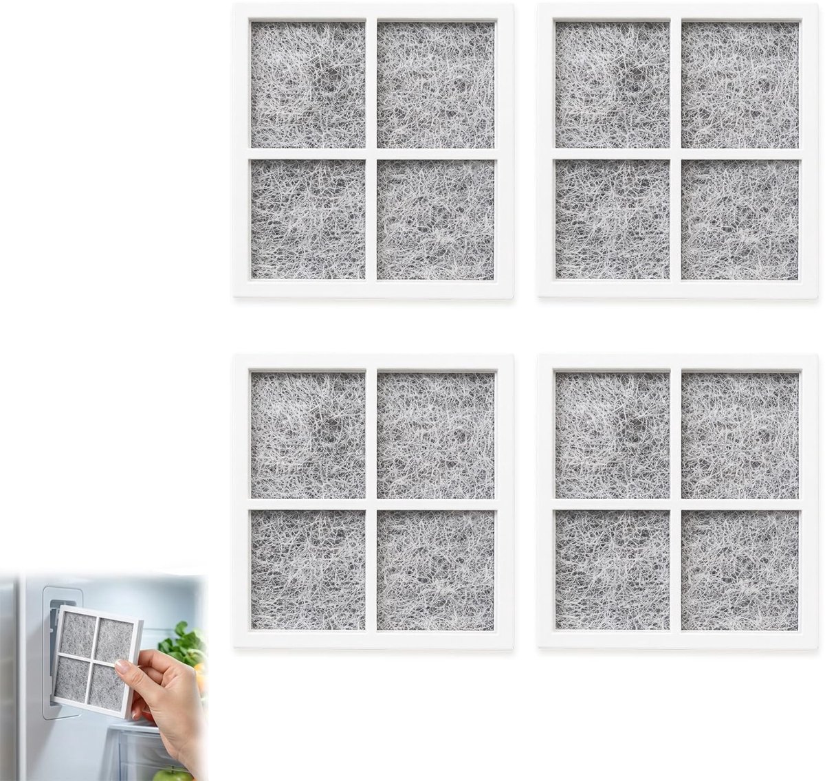 SolidKeus - Set van 4 Antibacteriële Luchtfilters voor Koelkast