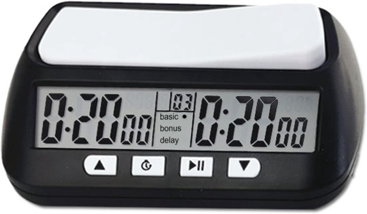 Digitale Schaakklok met Akoestische Alarmfunctie - Professionele Timer voor Bordspellen en Toernooien, Zwart