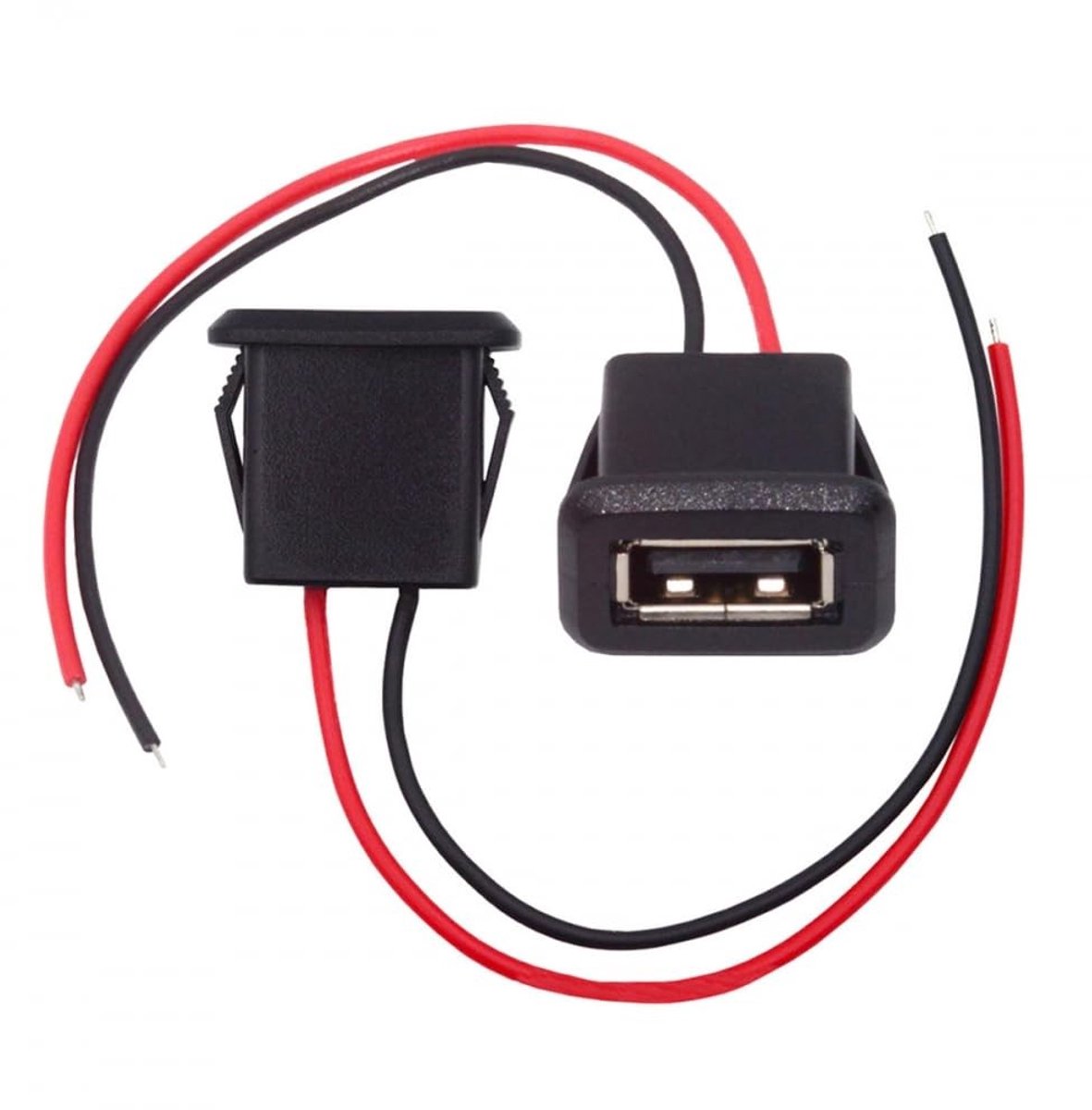 SolidKeus - DIY Type A Female Socket naar 2-Pin Open Kabel Set van 2
