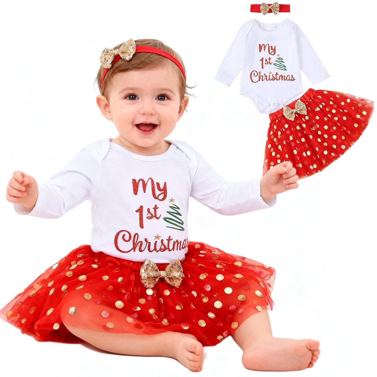 SolidKeus - My First Christmas Outfit voor Baby Meisjes