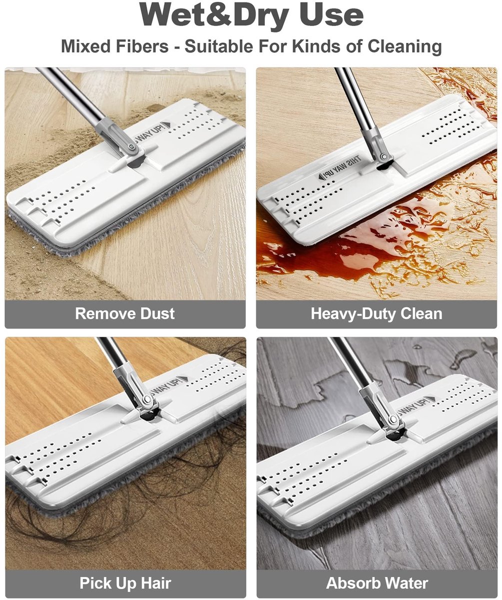 SolidKeus - Microfiber Mop Pad Vervangingsset 33 cm Grijs