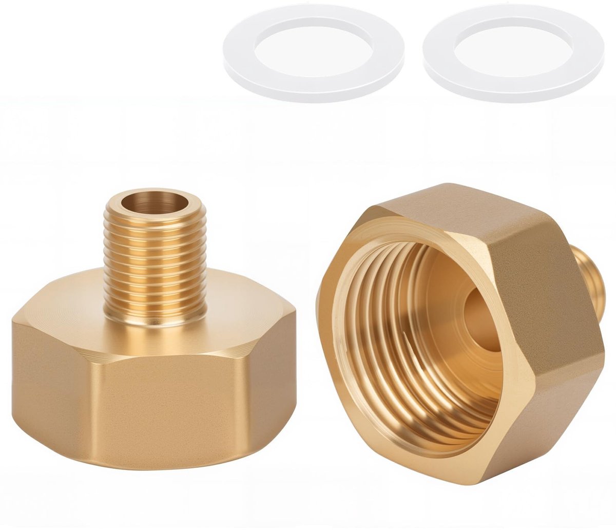 SolidKeus - 2-pack Messing Gradient Adapter 1/8 Inch naar 1/2 Inch