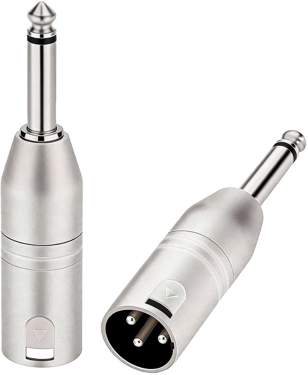SolidKeus - 2 Stuks XLR Jack 6.35mm Adapter, Male naar Female