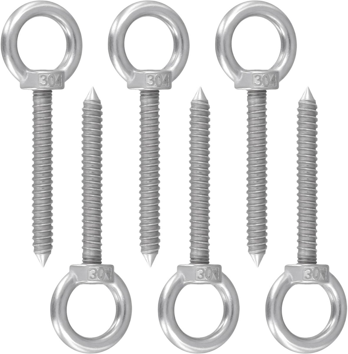 SolidKeus - Set van 6 Roestvrijstalen Ringbouten M10 voor Hef- en Bevestigingstoepassingen