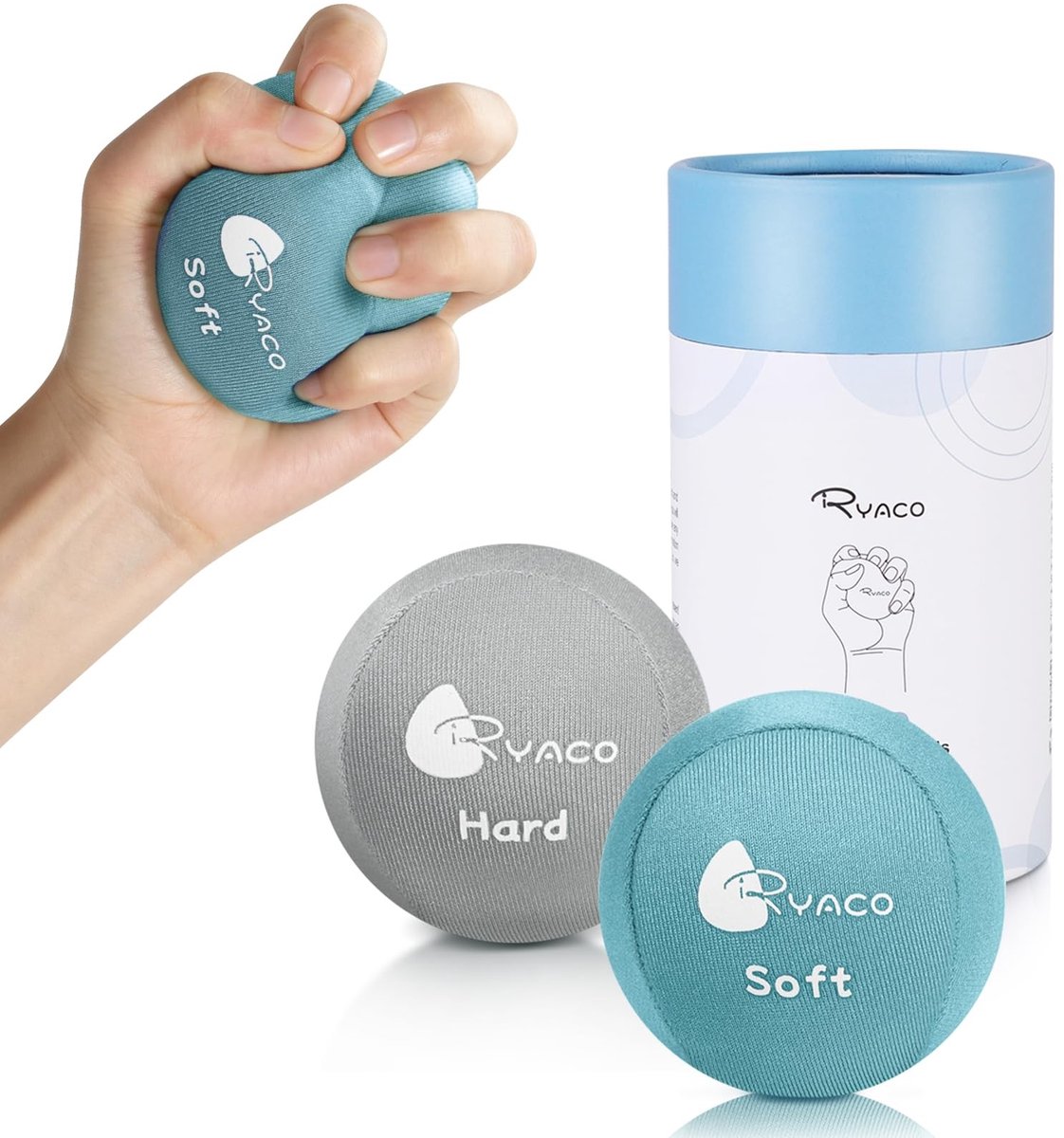 SolidKeus - Set van 2 Handoefen Stressballen - Zacht en Hard