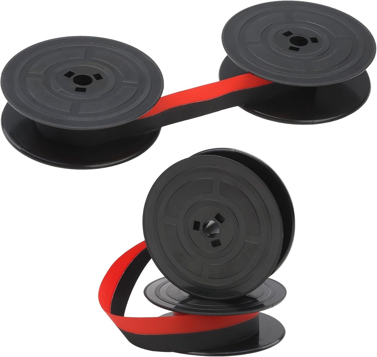 Universele Nylon Typewriter Tape voor Typemachines - 2 x 23 ft Zwart & Rood, Compatibel met Diverse Typemachines