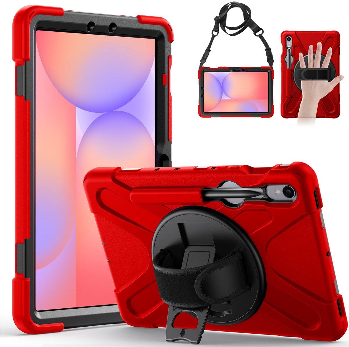 SolidKeus - Robuuste Tablet Case voor Galaxy Tab met Penhouder en 360° Stand