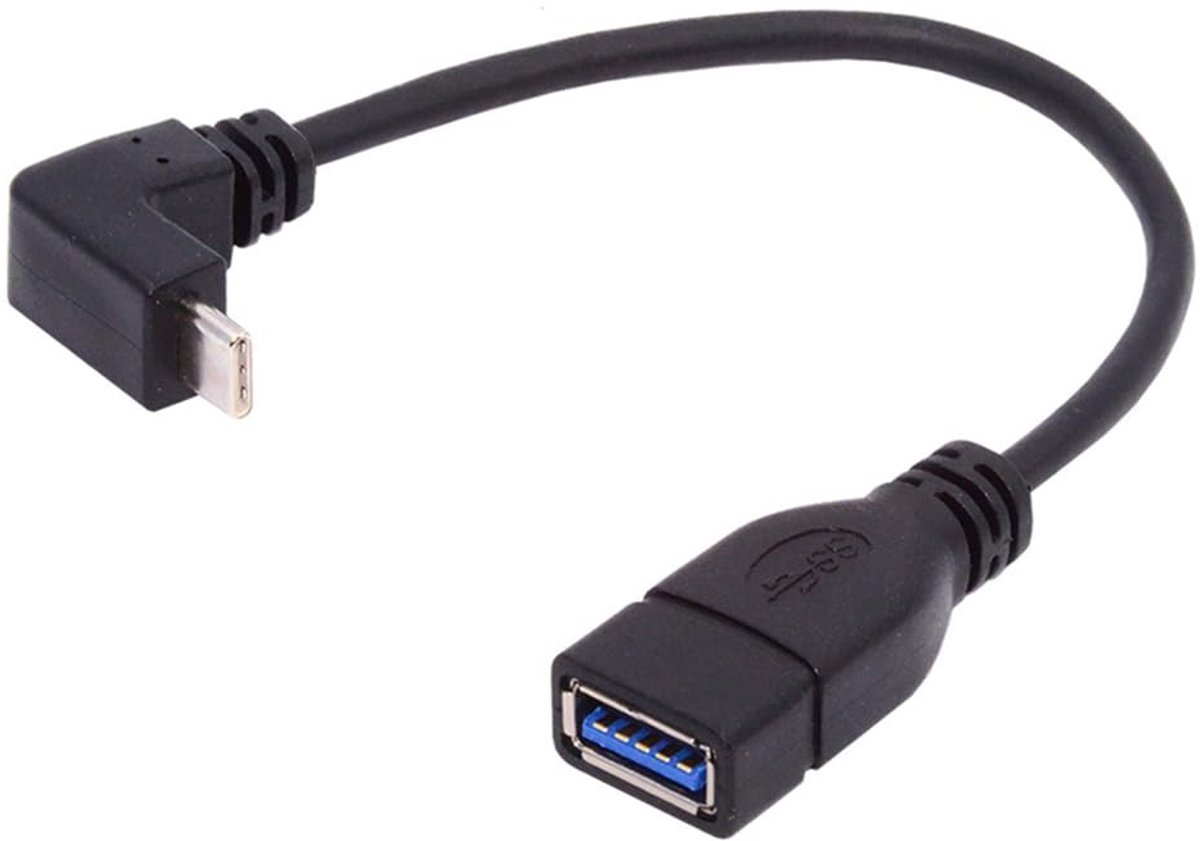 SolidKeus - USB-C naar USB 3.0-A Female Adapter 90 Graden Hoek 20cm
