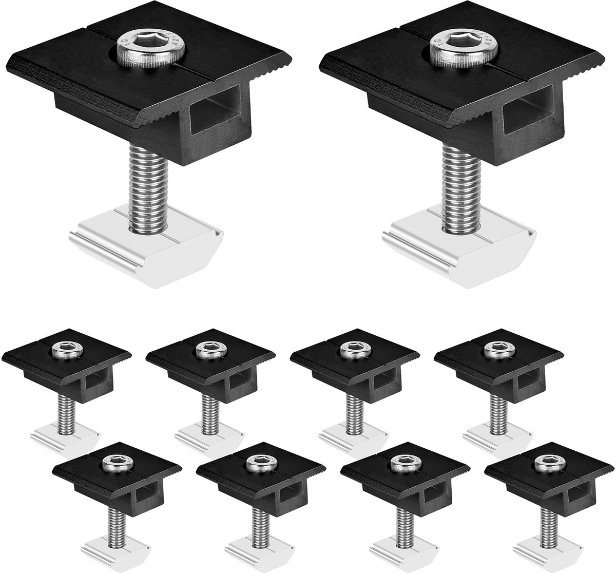 SolidKeus - Set van 10 Zonnepaneel Beugels met T-Clip