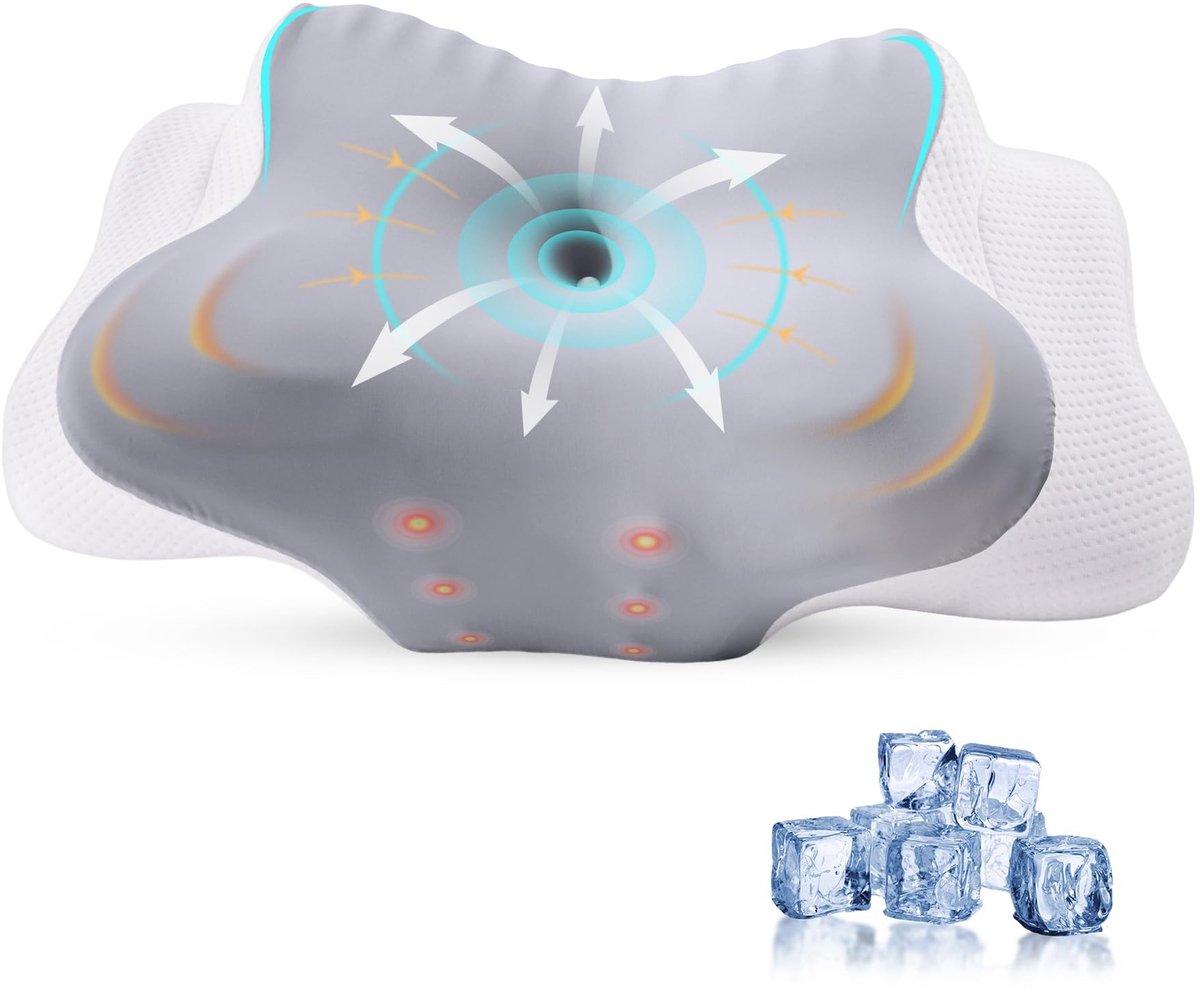 SolidKeus - Ergonomisch Memory Foam Hoofdkussen met Dubbele Hoogte