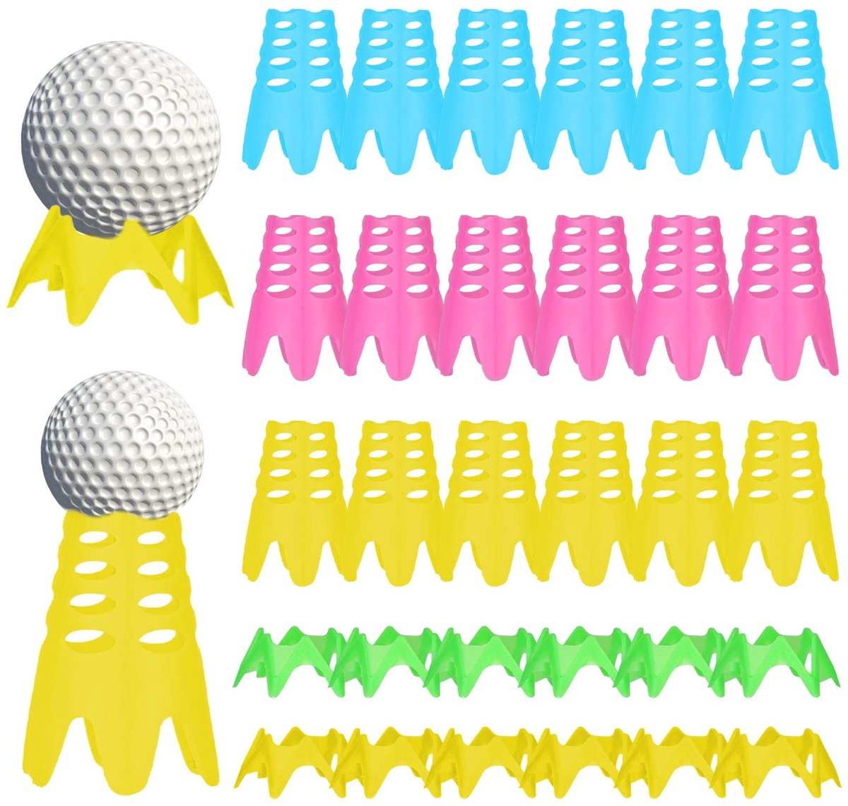 SolidKeus - Set van 30 Herbruikbare Plastic Golf Tees