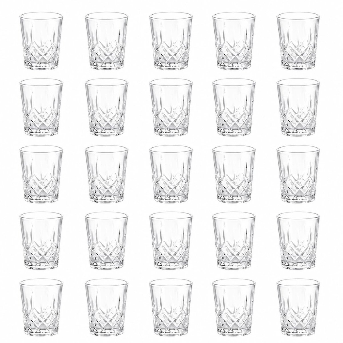 SolidKeus - Set van 24 Gegraveerde Borrelglazen 58 ml