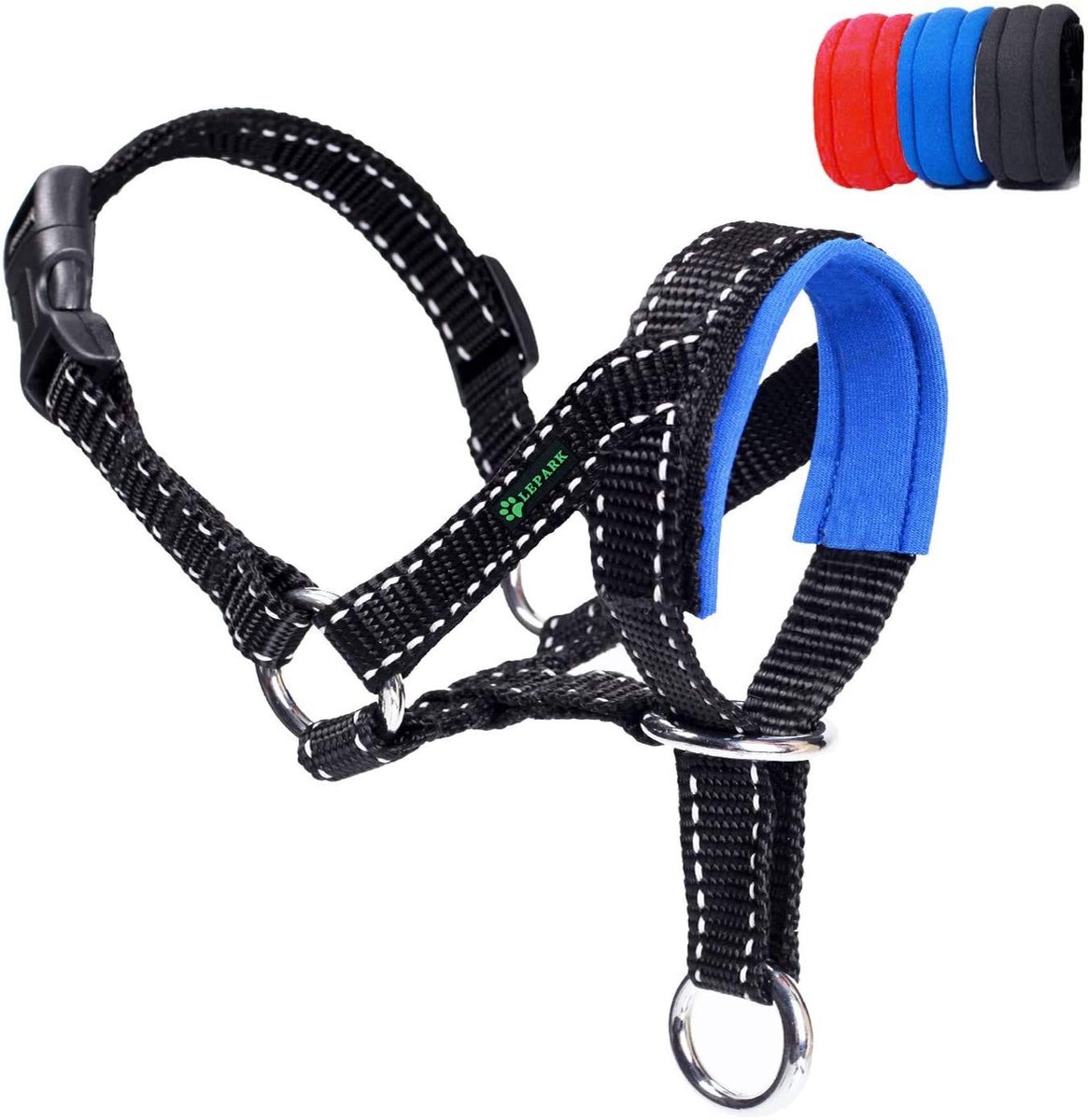 SolidKeus - Reflecterende Hondenhalsband met Hoofdhalsband voor Kleine, Middelgrote en Grote Honden