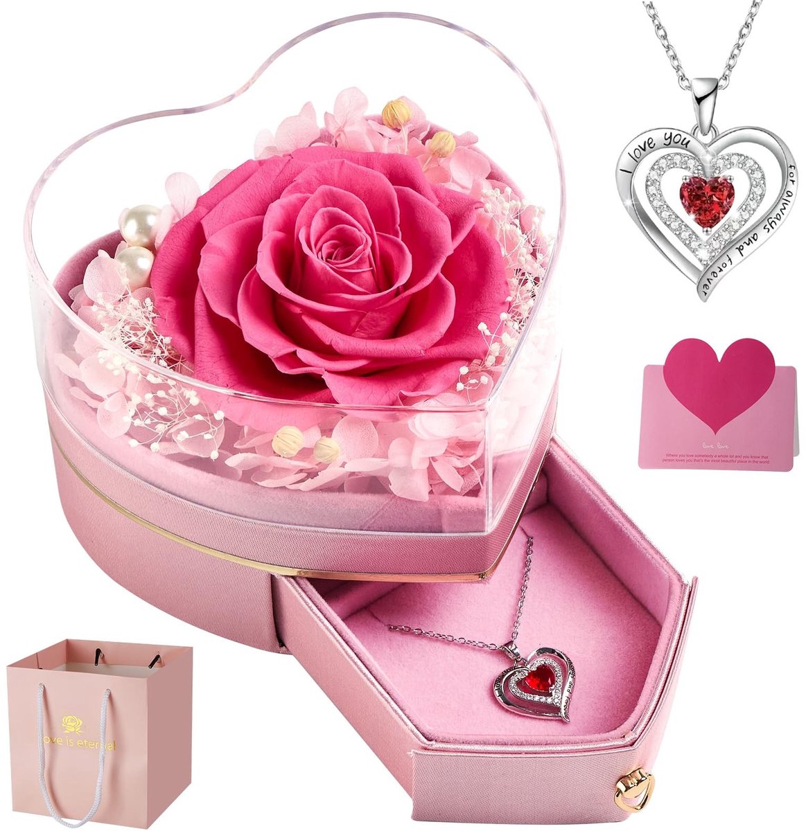 SolidKeus - Eeuwige Roos Cadeauset in Roze