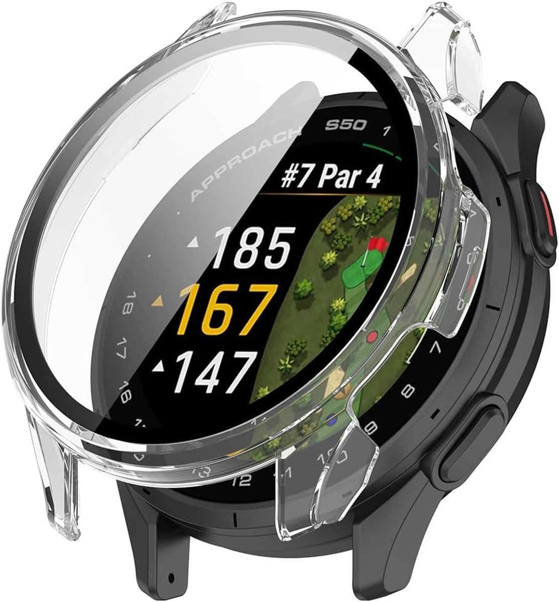 Hoesje voor Garmin Approach S50 - Moeilijk PC Case mit Gla Beschermfolie Beschermhoes - Anti-kras - Anti-stof - Cover Hoes