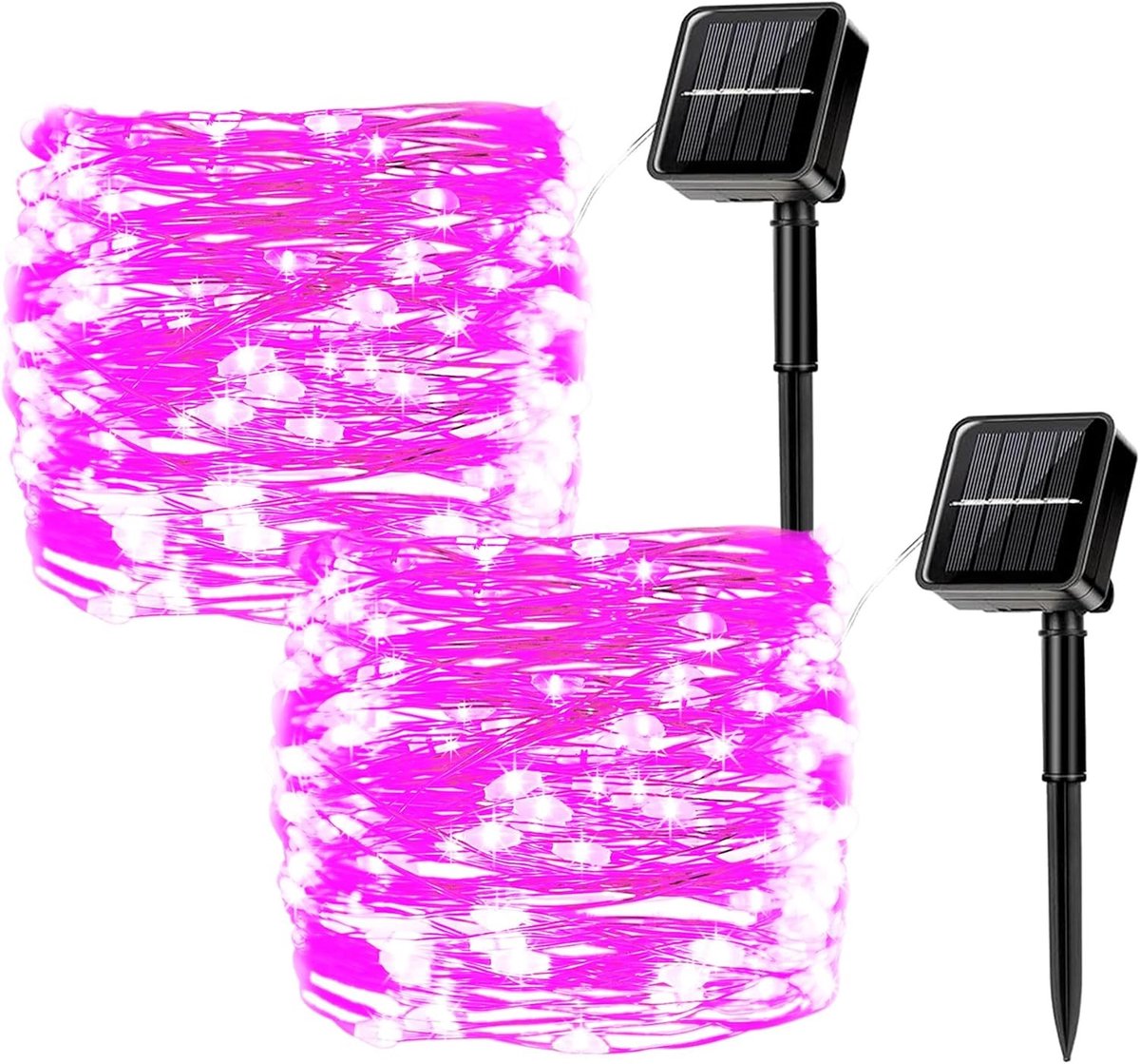 Zonne-snaarverlichting - Roze - 7M - Waterdichte LED Lichtslnger - Voor Buiten Decoratie