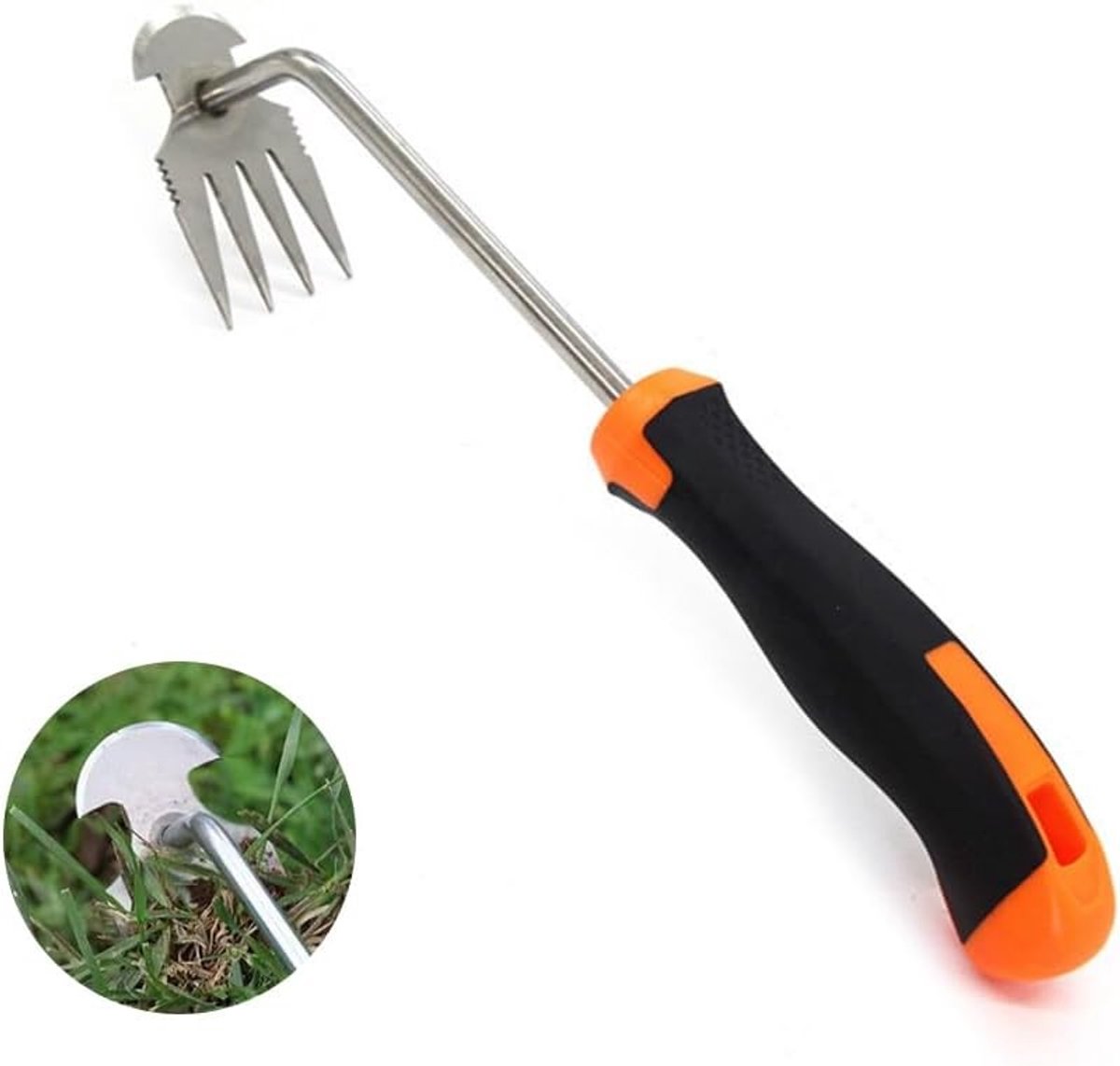 Handmatige Onkruidwieder - Zwart - Lange Steel - Van Mangaanstaal - Voor Tuin en Moestuin