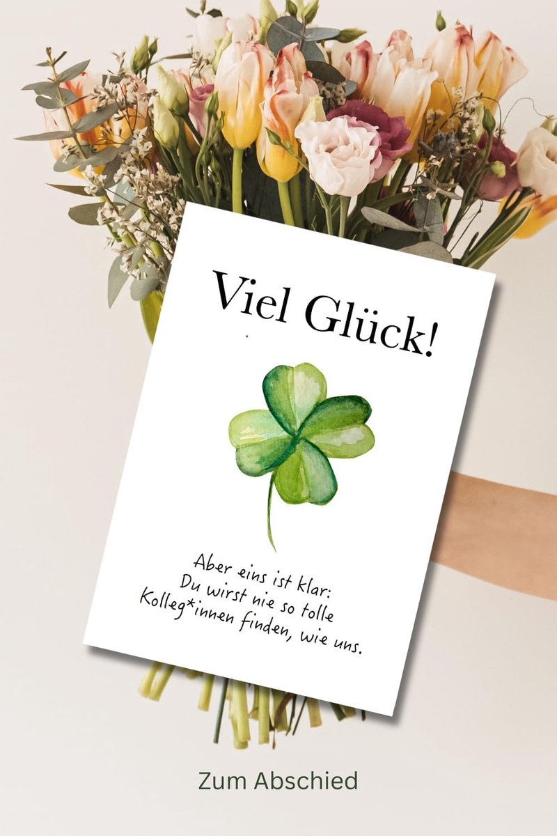 Ansichtkaart met envelop Veel geluk verrader afscheid collega jobwissel