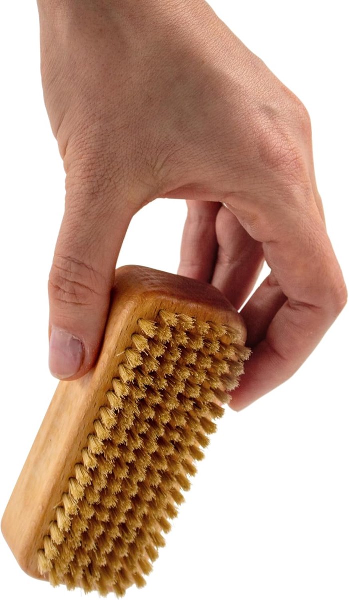 Ambachtslieden van FSC-beukenhout met natuurlijke borstelharen, voor dieptereiniging, manicure, pedicure, milieuvriendelijk, ergonomisch, Made in Germany by QUOALA (Sisalborste/vegan)