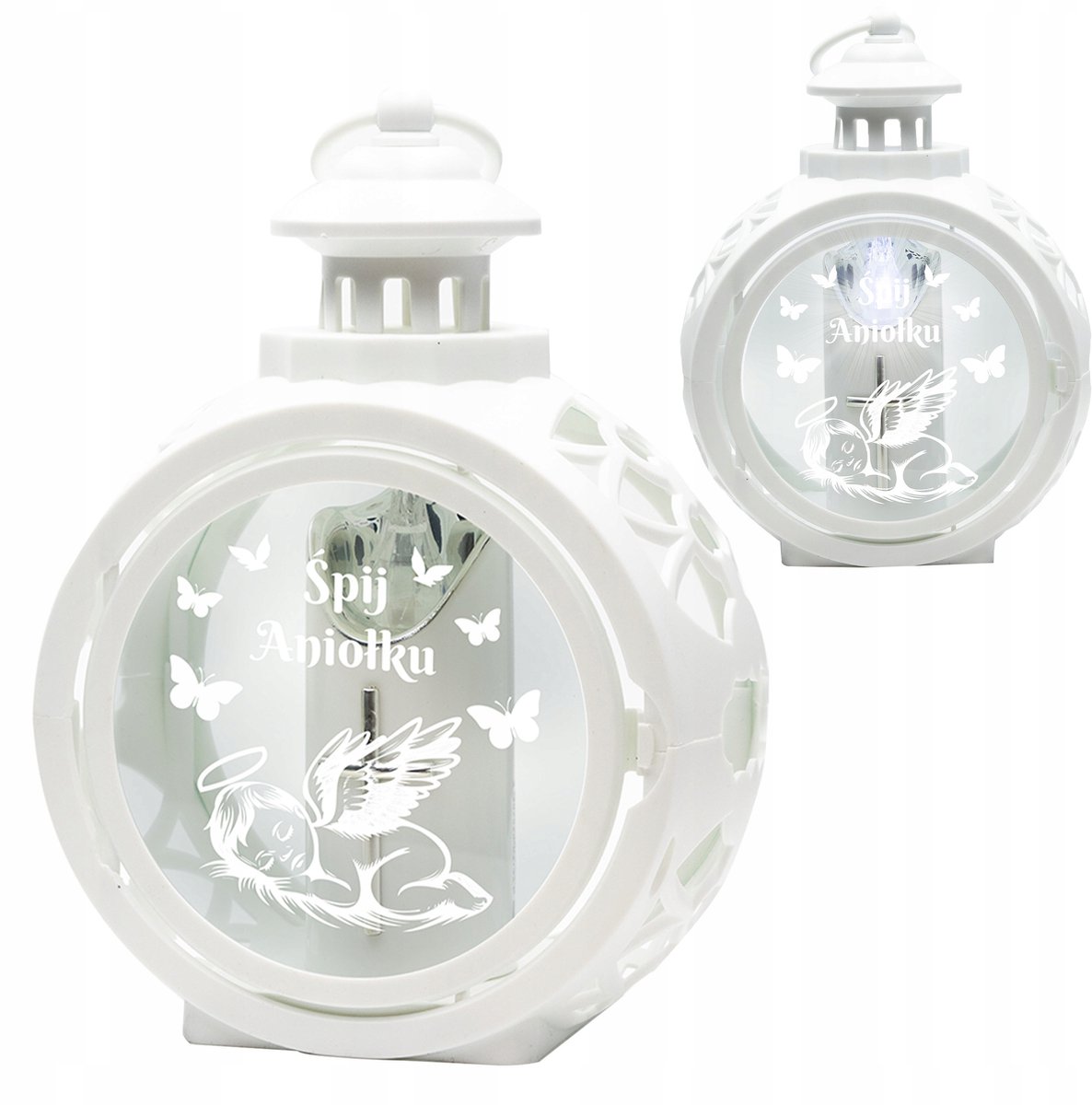Merkloze Ronde LED Lampion Grafdecoratie Kind - Zilverkleurig
