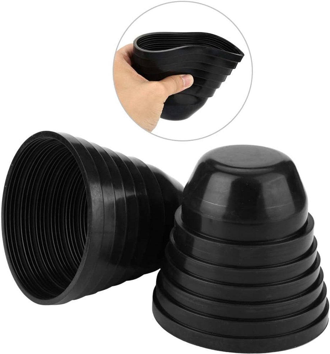 Stofkappen, 95 Mm 3.74 Inch Universele Autokoplamp Rubber Waterdicht Stofdicht Verstelbare Afdichting Stofkap voor LED-ombouwset (pak van 2)