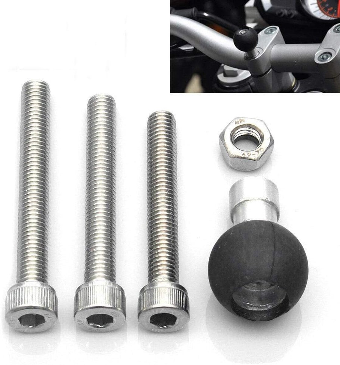 Motorfiets vork stuurpen balbasis, motorfiets stuurklem bal met M8 schroef voor RAM-montage