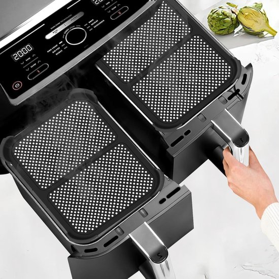 Set van 2 spatbescherming voor Ninja Foodi Max Dual Zone AF400EU en AF451EU, siliconen accessoires voor luchtfriteuse, accessoires voor airfryers — afbeelding 2