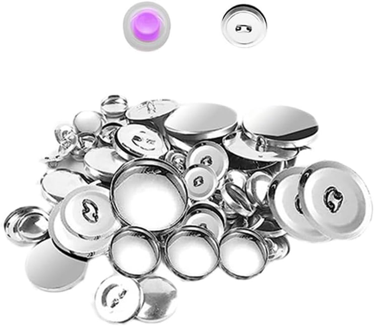 Set met 20 bevestigingsknoppen, stoffen zakje, ronde knoopbasis, zelfbedekkende knoppen, set voor hoeden, overhemd, rugzakken, 15 mm