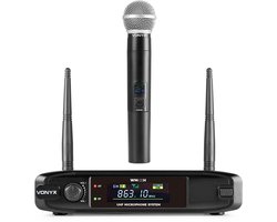 Draadloze microfoon - Vonyx VM42H - UHF Microfoon set met tuner - Zang microfoon