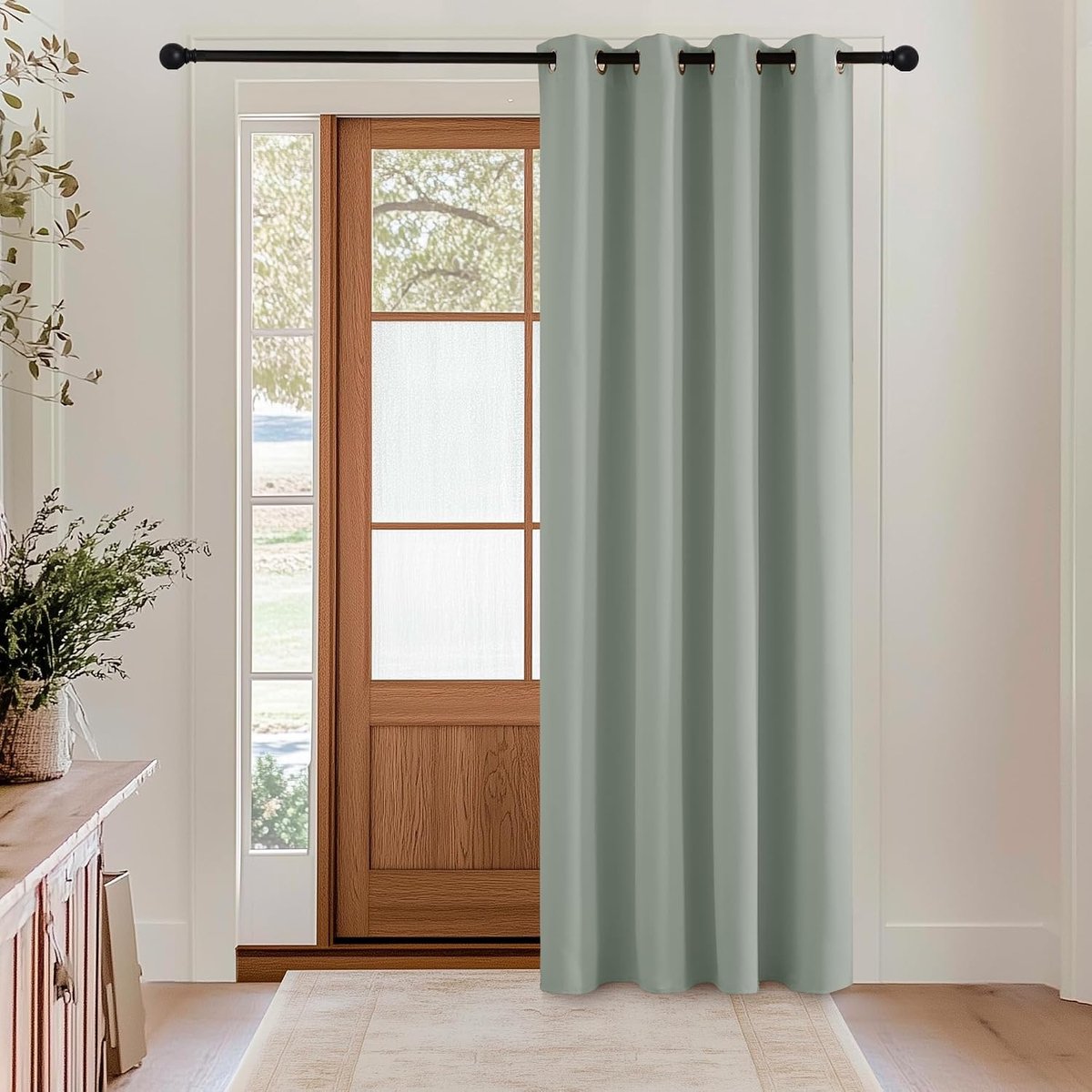 Warmte-isolerende Verduisteringsgordijnen, Gordijnen voor Woonkamer en Slaapkamer met Ringen, Modern Design,140B x 240H cm (1 Panelen),Salingroen