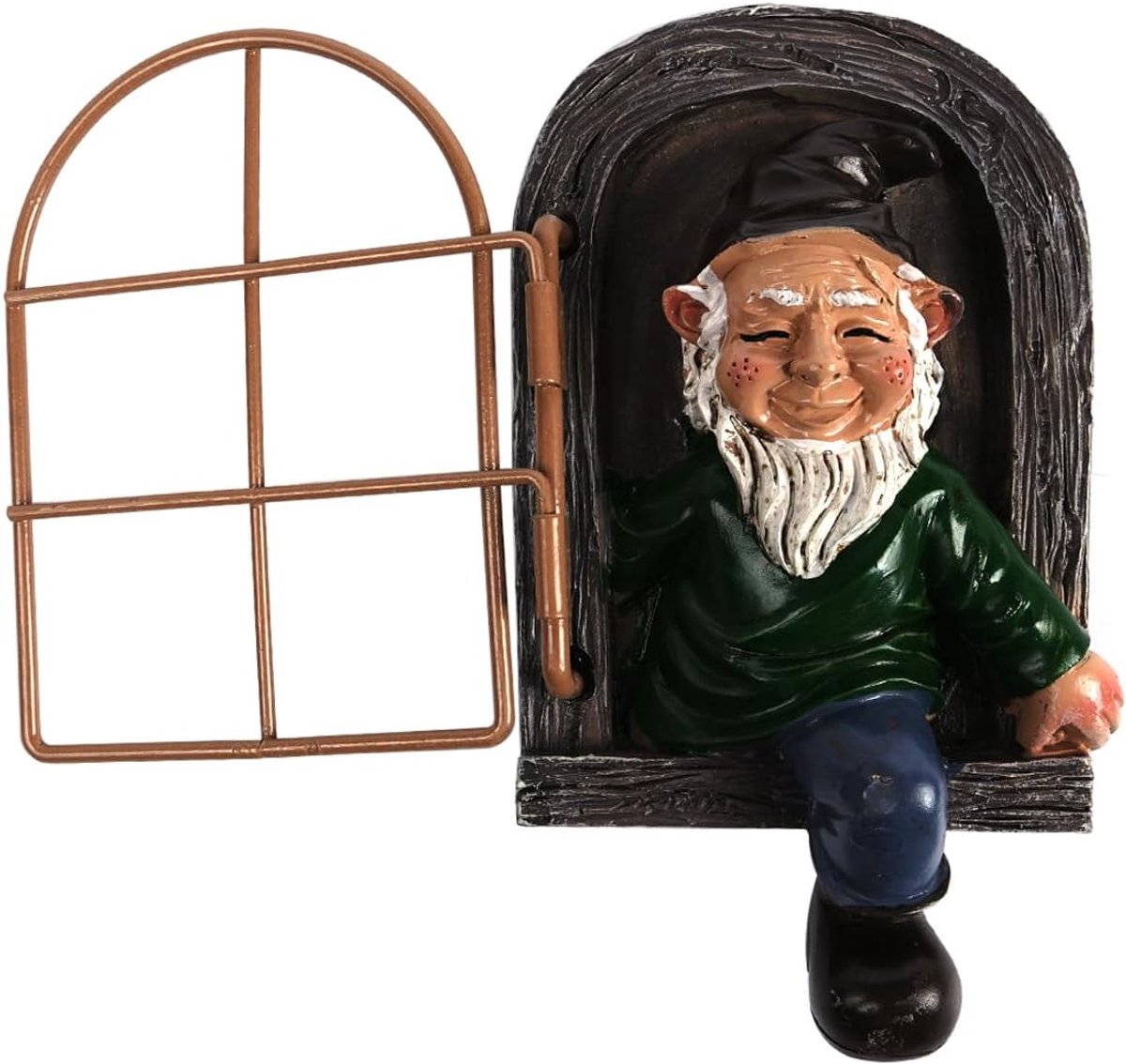 Elf Out The Door Tree Hugger Tuinbeeld Kabouter Harsen Beeldje Hangende Boom Kabouter Decoratie Boomgezichten Decoratie voor Buiten Patio & Gazon Ornament