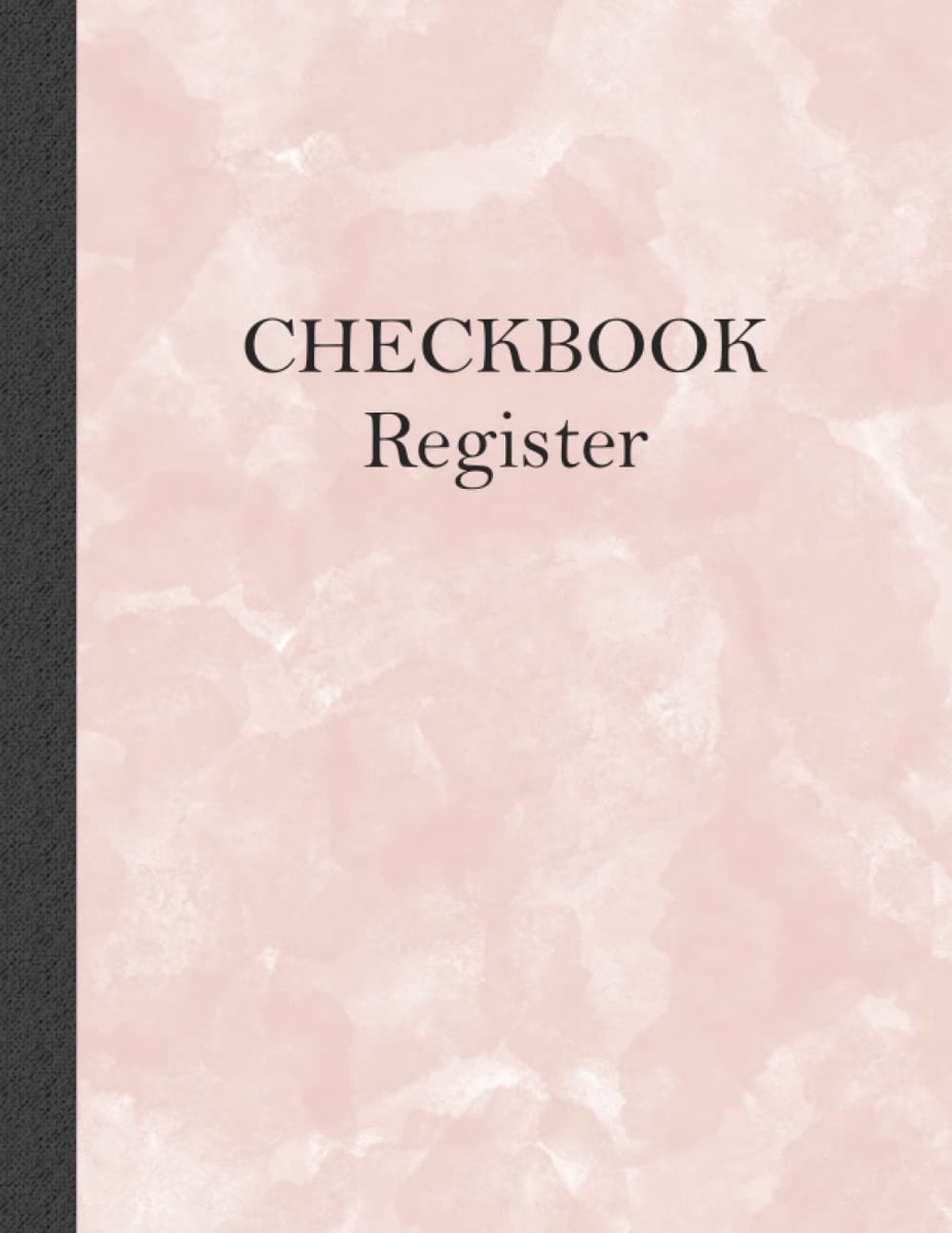 Register: Simple Checkbook Register, 120 pages , 8.5 x 11 inches, pink texture cover ( large size ) for Bookkeeping