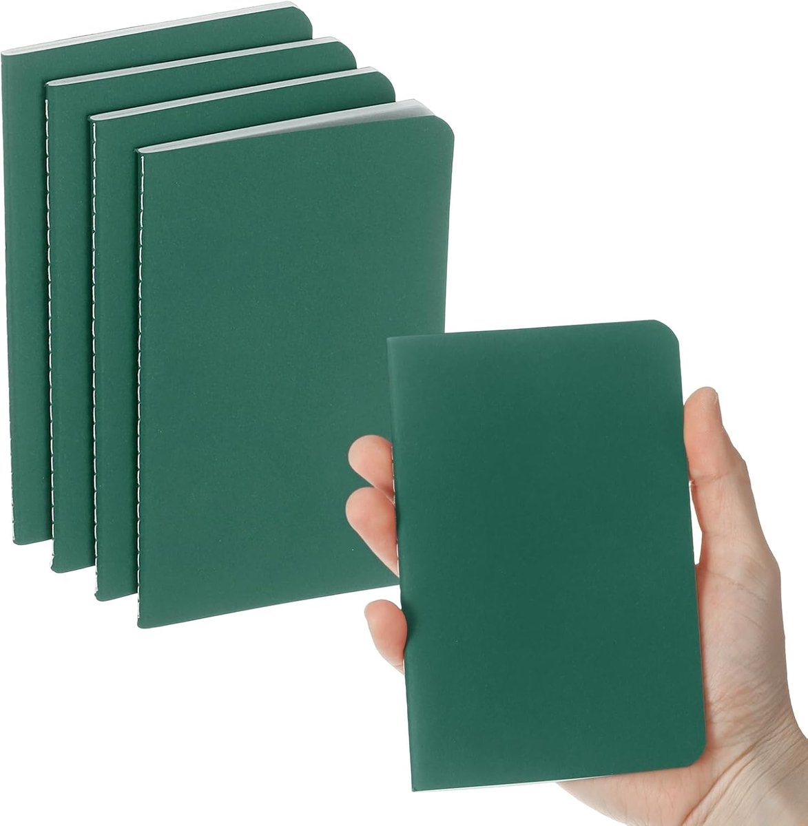 4 stuks A6 notitieboek, A6, journal, mini-notitieboek, pocket, memo, gelinieerd, schetsboek, klein, 9,5 x 12,5 cm, 30 vellen, voor mannen en vrouwen, kantoorbenodigdheden, cyaangroen