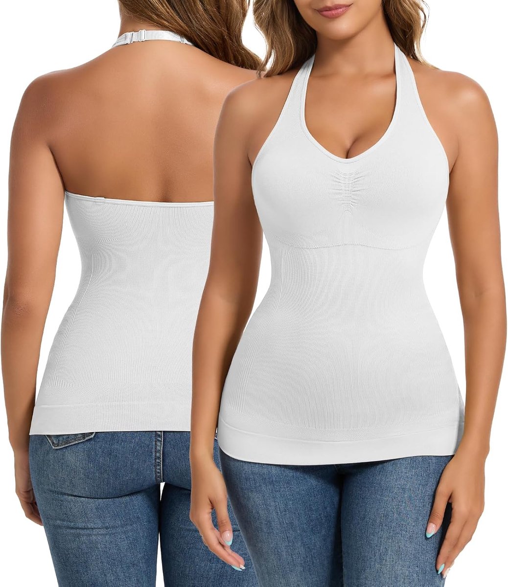 Onderhemden voor dames, beha, shapewear, onderhemd, buikweg-overhemd, V-hals, body shaper, hemd, haltertop, tanktop