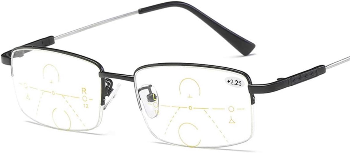 Multifocus Computer Leesbril Blauw Licht Blokkerende Titanium Legering Buigbare Multifocale Lezers Multi Focus Geen Lijn Brillen Eyewear Anti Glare Oogbelasting Ultralight voor Mannen en